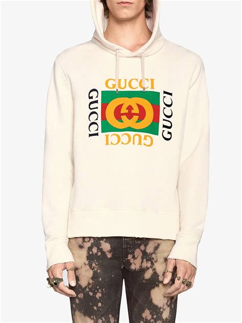 gucci logo print hooded sweatshirt|Gucci logo velvet sweatshirt.